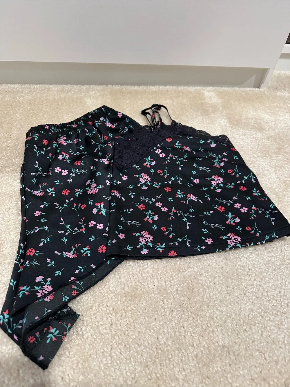 Colsie Silk Floral Print Pajamas